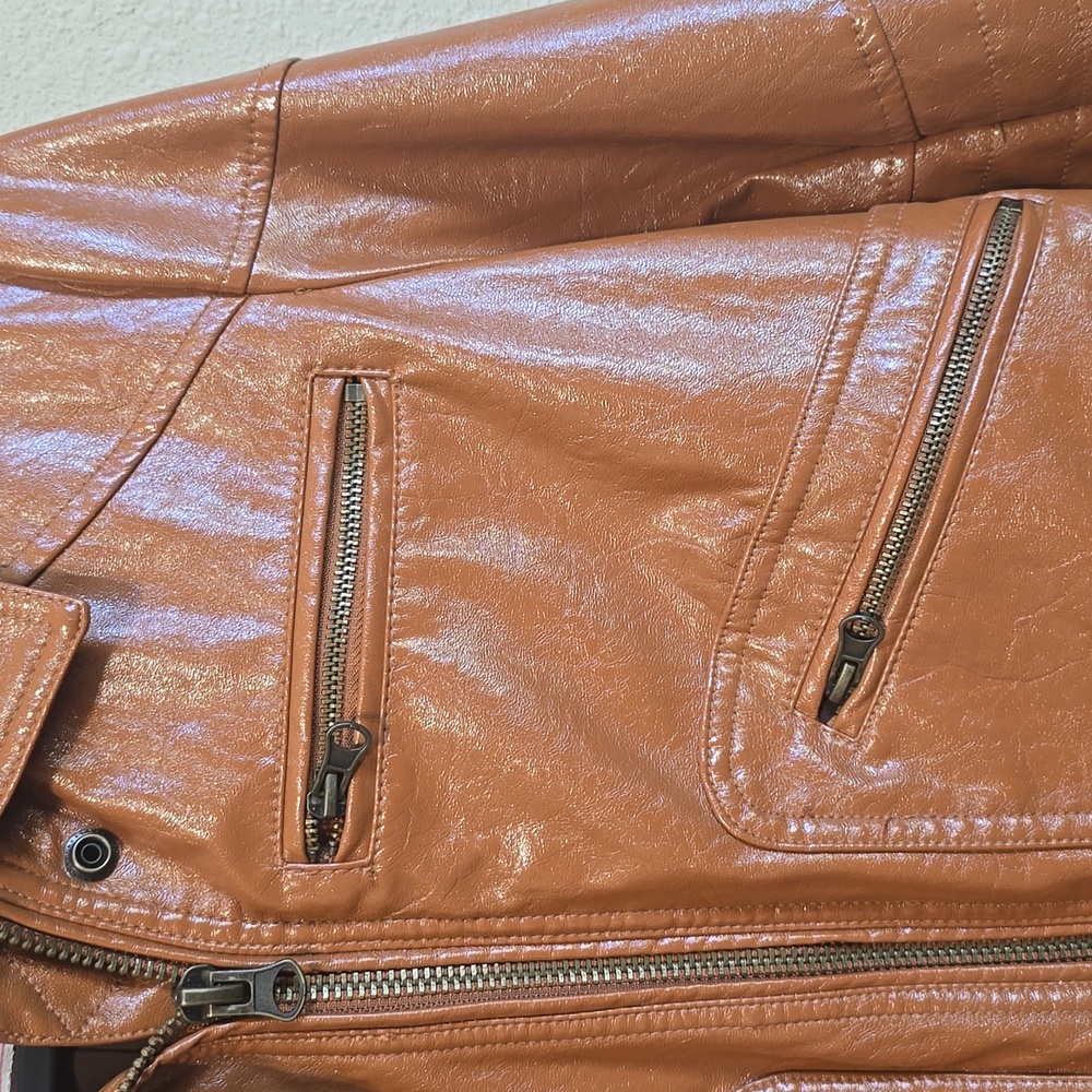 NWOT Free People Josie Faux Leather Vegan Jacket. Small - Picture 8 of 13